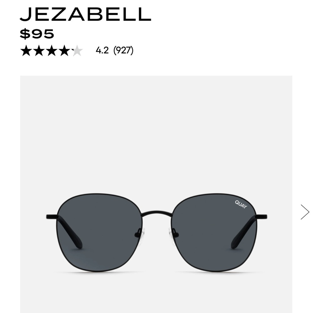 Quay Jezabell Black Frame Polarized Sunglasses